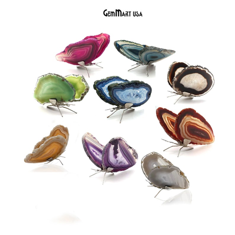 Natural Agate Geode Home Decor Butterfly